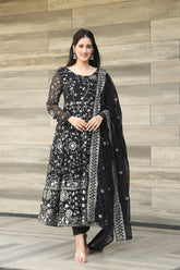 DAMINI'S BLACK COLOURED ANARKALI SUIT SET SC 03