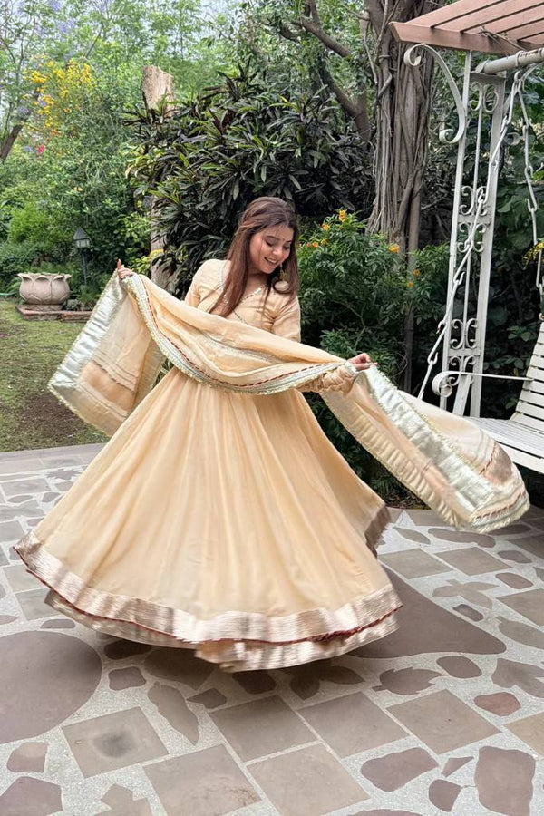 Chiku Flared Anarkali Suit Set with Dupatta