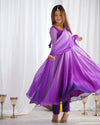 Trending Purple Pure Georgette Anarkali Gown