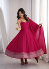 Noorani Pink Ethnic Gown with Dupatta
