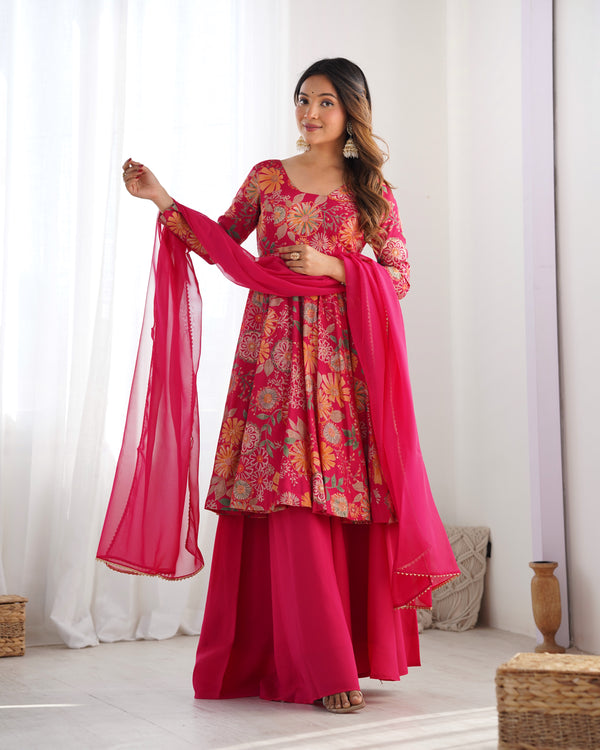 Nilam Rani Pink Kediya Style Designer Plazzo Pair