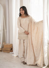 Royal Ivory Punjabi Suit with Embellished Dupatta