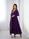 Suri Purple Embroidery Pure Georgette Anarkali Gown