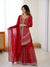 Red Fancy Faux Georgette Embroidered Suit Set
