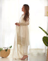 White Designer Embroidery Pure Organza Anarkali Gown