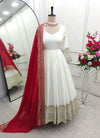Morsa’s White Coloured Anarkali Suit Set