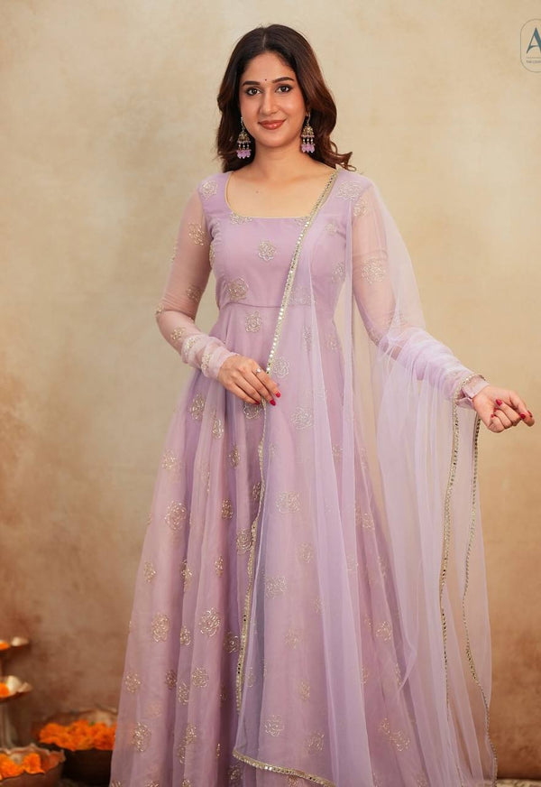 Aaira Light Purple Anarkali Suit Set