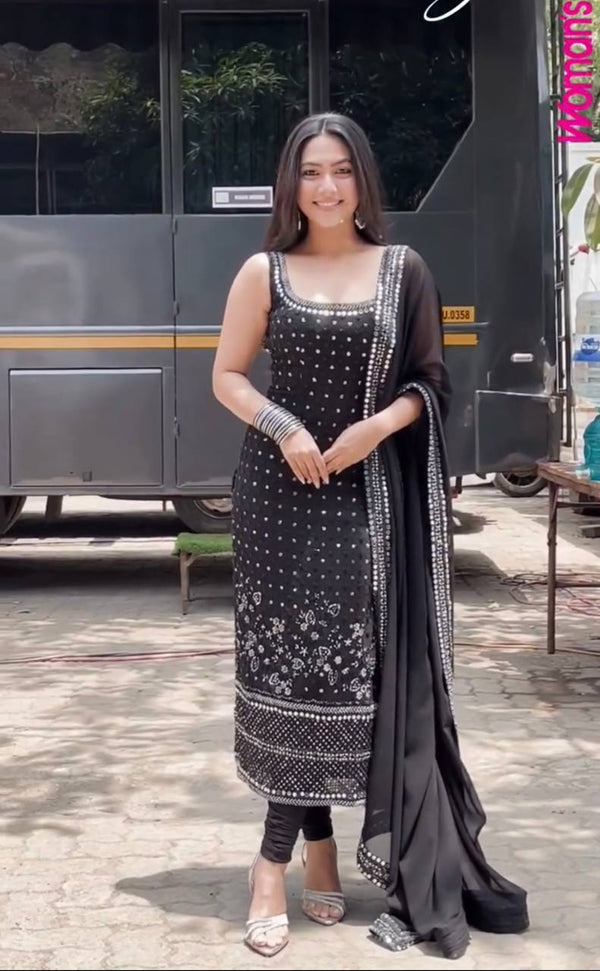 Black Bindi Stylish Designer Suit Set