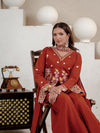 Riya Classic Rust Embroidered Ethnic Palazzo Suit Set