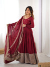 Neha Maroon Premium Anarkali Suit Set