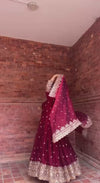 Zareena Maroon Anarkali Suit Set