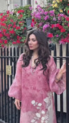 Blush Pink Floral Embroidered Straight Kurta with Pants